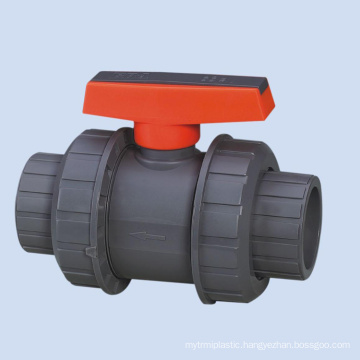 Double union plastic upvc lever handle ball valve